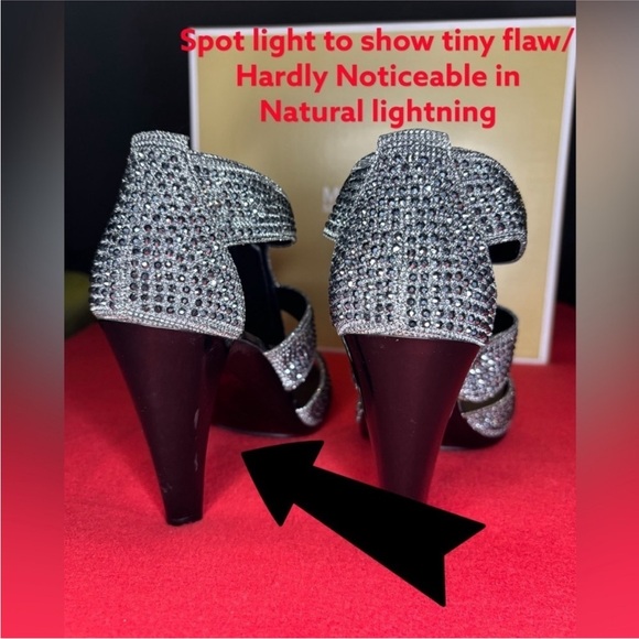 New Michael Kors Berkley Strap Glitter Heels sz 8.5 - Picture 3 of 6